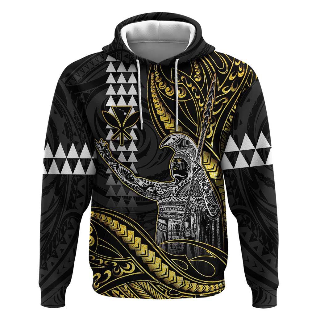 Hawaii King Kamehameha The Great Zip Hoodie Gold Tribal Tattoo LT05 Pullover Hoodie Gold - Polynesian Pride