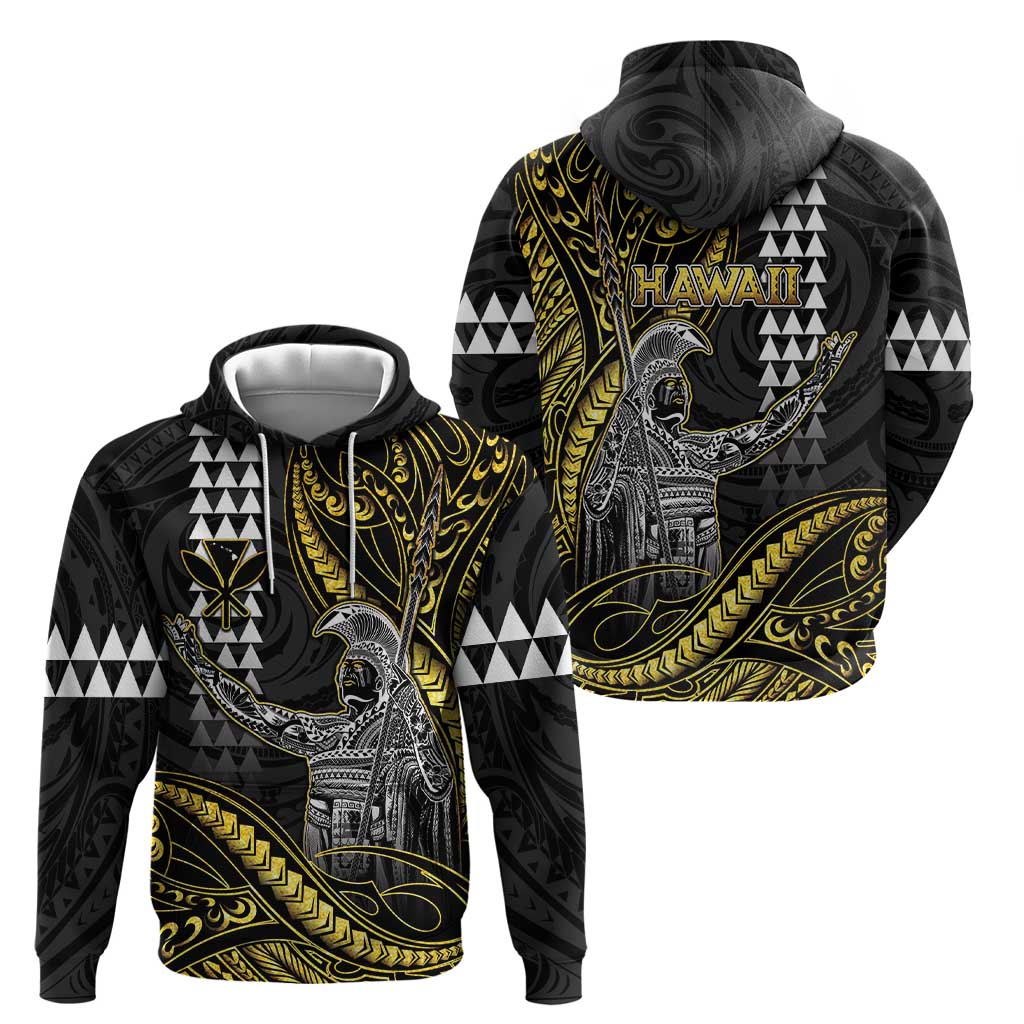 Hawaii King Kamehameha The Great Zip Hoodie Gold Tribal Tattoo LT05 - Polynesian Pride