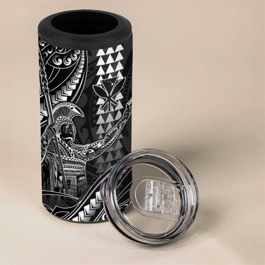 Hawaii King Kamehameha The Great 4 in 1 Can Cooler Tumbler Black Tribal Tattoo LT05 - Polynesian Pride