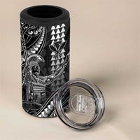 Hawaii King Kamehameha The Great 4 in 1 Can Cooler Tumbler Black Tribal Tattoo LT05 - Polynesian Pride