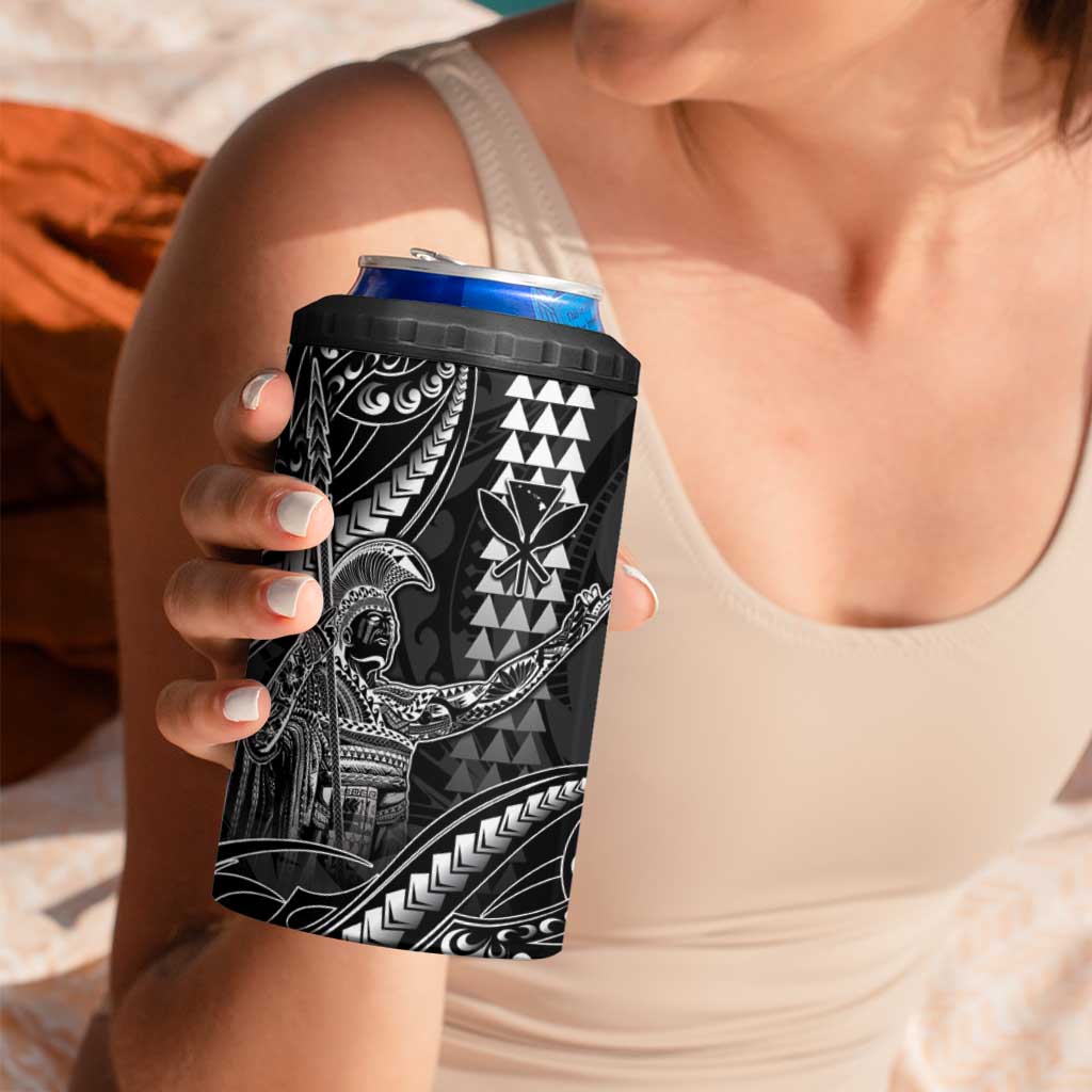 Hawaii King Kamehameha The Great 4 in 1 Can Cooler Tumbler Black Tribal Tattoo LT05 - Polynesian Pride