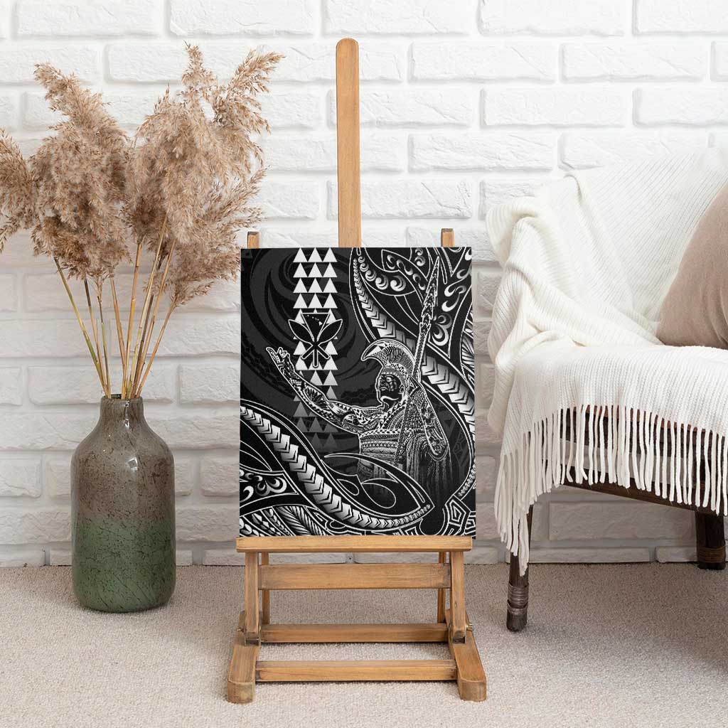 Hawaii King Kamehameha The Great Canvas Wall Art Black Tribal Tattoo