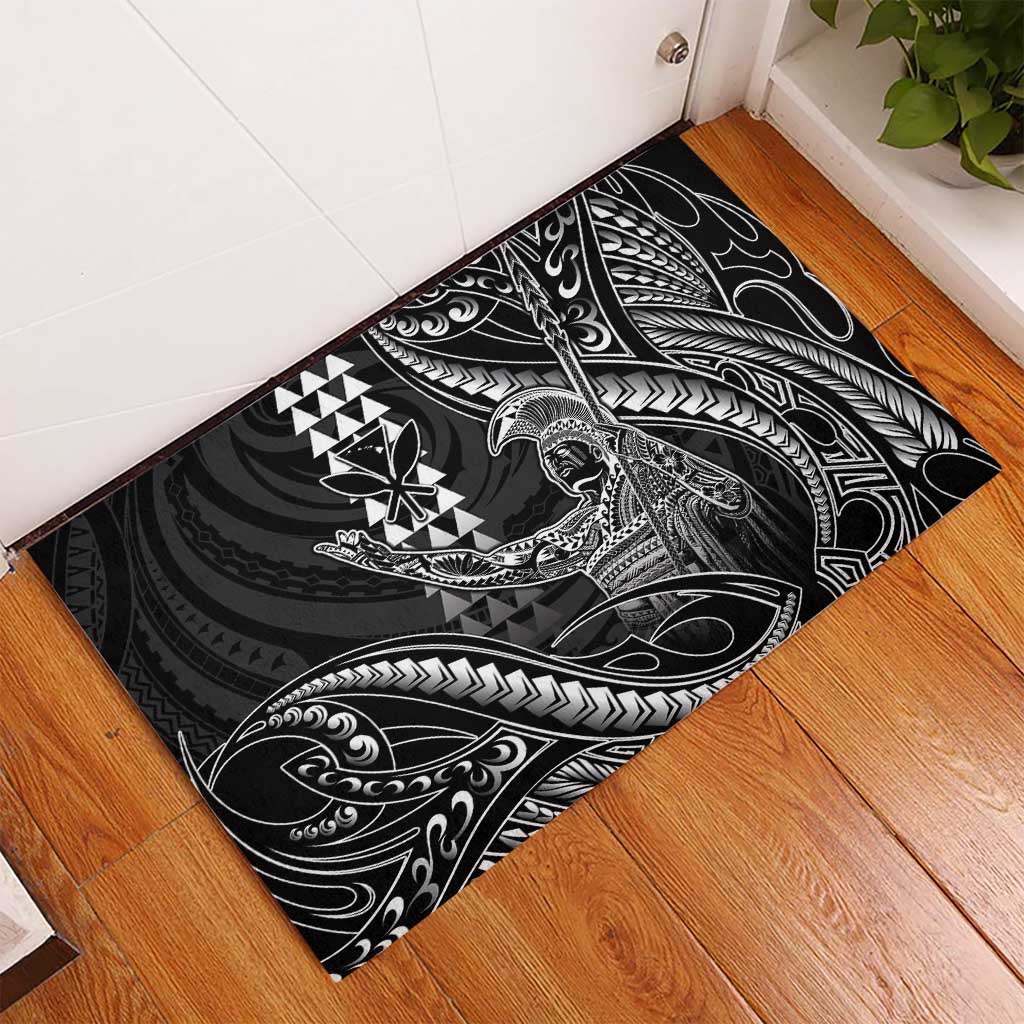 Hawaii King Kamehameha The Great Rubber Doormat Black Tribal Tattoo
