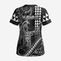 Hawaii King Kamehameha The Great Scrub Top Black Tribal Tattoo LT05 - Polynesian Pride