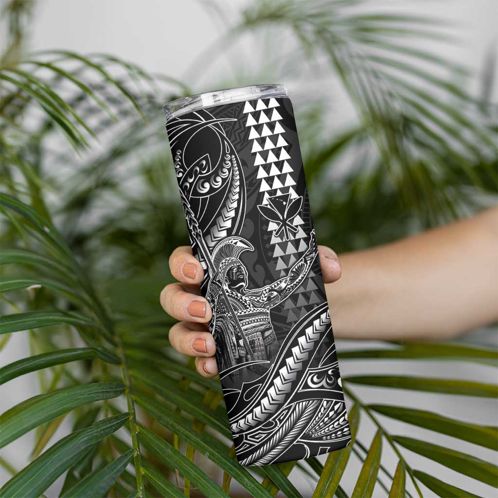 Hawaii King Kamehameha The Great Skinny Tumbler Black Tribal Tattoo LT05 - Polynesian Pride