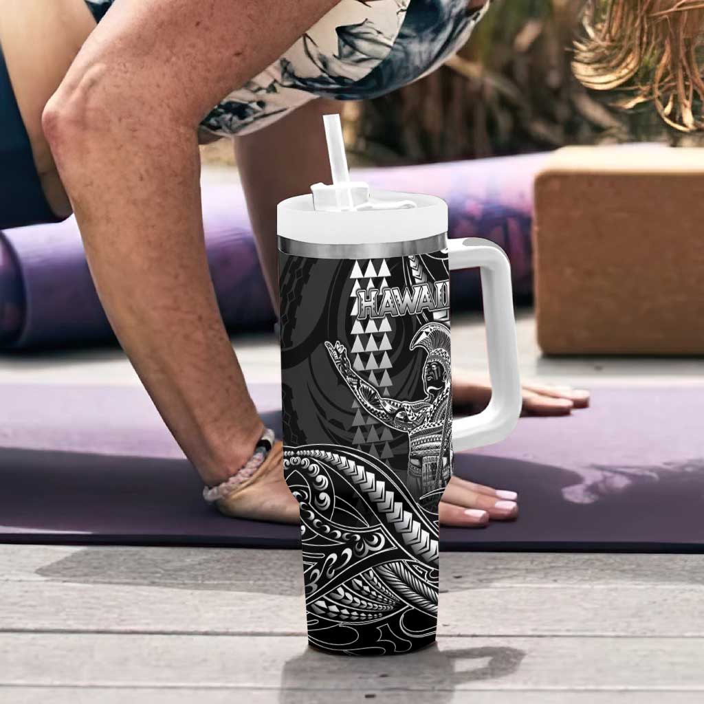 Hawaii King Kamehameha The Great Tumbler With Handle Black Tribal Tattoo