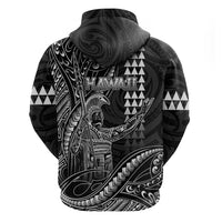 Hawaii King Kamehameha The Great Zip Hoodie Black Tribal Tattoo