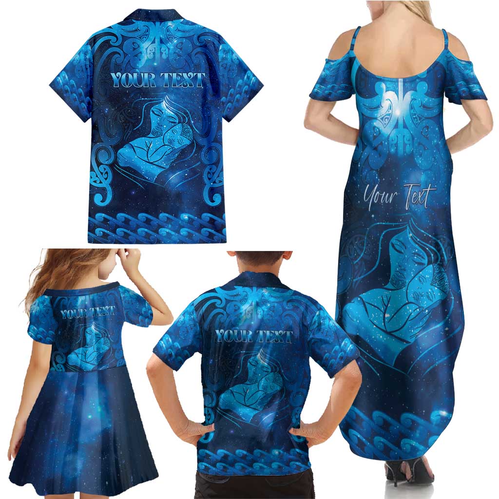 Personalised New Zealand Mother's Day Family Matching Summer Maxi Dress and Hawaiian Shirt Ko Te Whaea Te Takere O Te Waka LT05 - Polynesian Pride