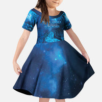 Personalised New Zealand Mother's Day Kid Short Sleeve Dress Ko Te Whaea Te Takere O Te Waka LT05 KID Blue - Polynesian Pride