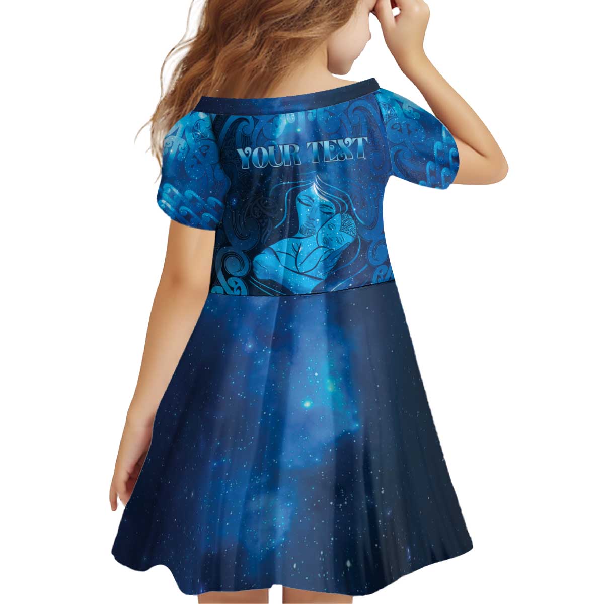 Personalised New Zealand Mother's Day Kid Short Sleeve Dress Ko Te Whaea Te Takere O Te Waka LT05 - Polynesian Pride