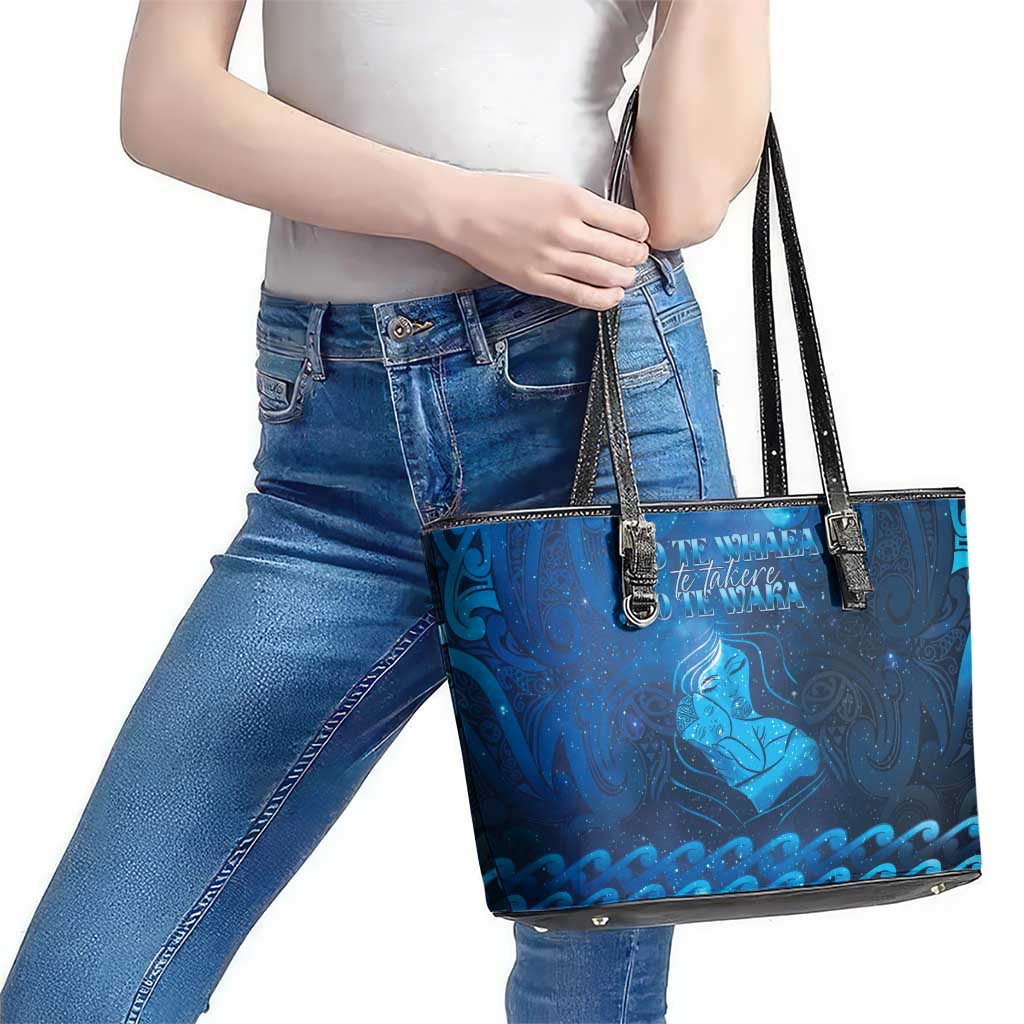 New Zealand Mother's Day Leather Tote Bag Ko Te Whaea Te Takere O Te Waka