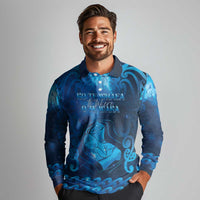 Personalised New Zealand Mother's Day Long Sleeve Polo Shirt Ko Te Whaea Te Takere O Te Waka LT05 - Polynesian Pride