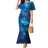 Personalised New Zealand Mother's Day Mermaid Dress Ko Te Whaea Te Takere O Te Waka LT05 Women Blue - Polynesian Pride