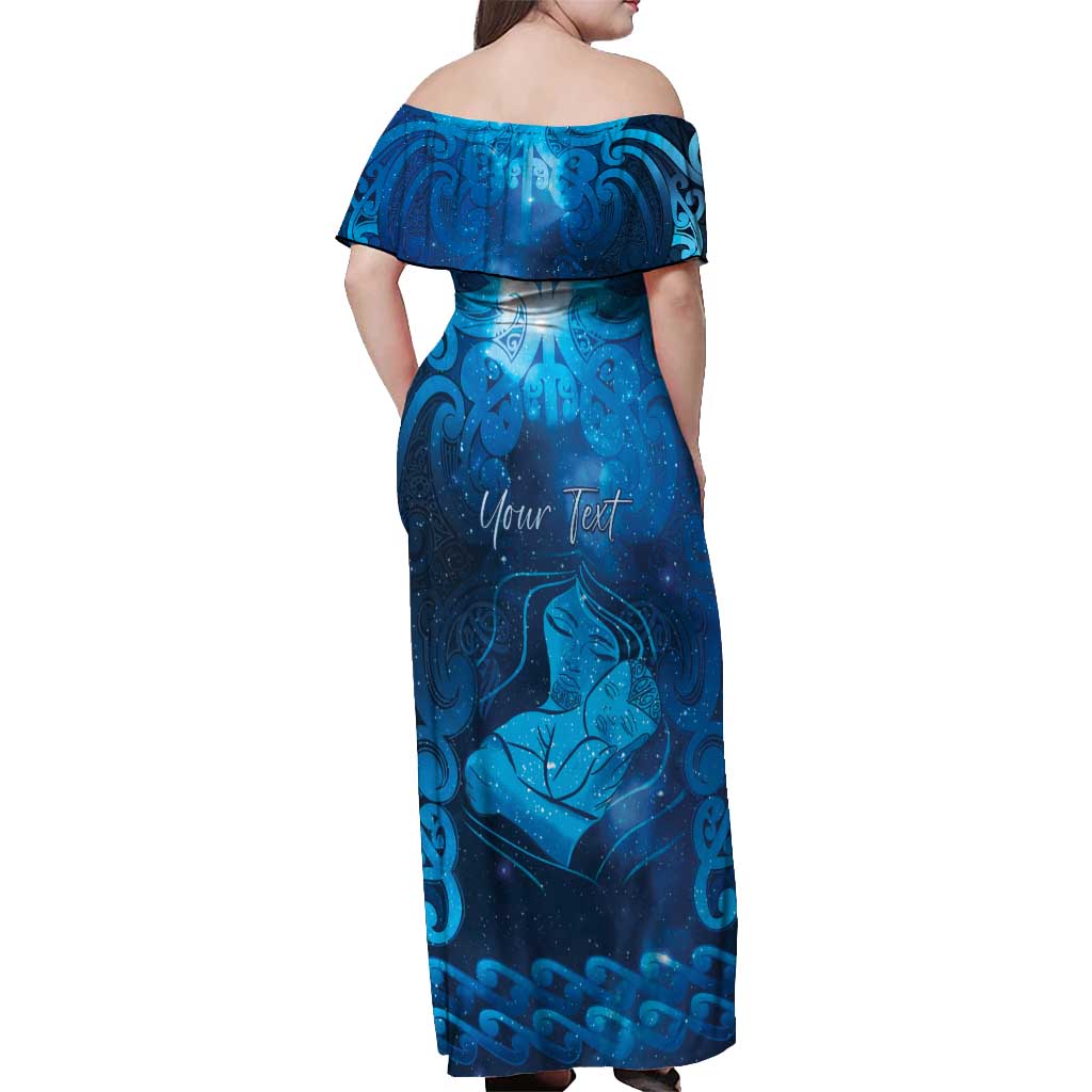 Personalised New Zealand Mother's Day Off Shoulder Maxi Dress Ko Te Whaea Te Takere O Te Waka LT05 - Polynesian Pride