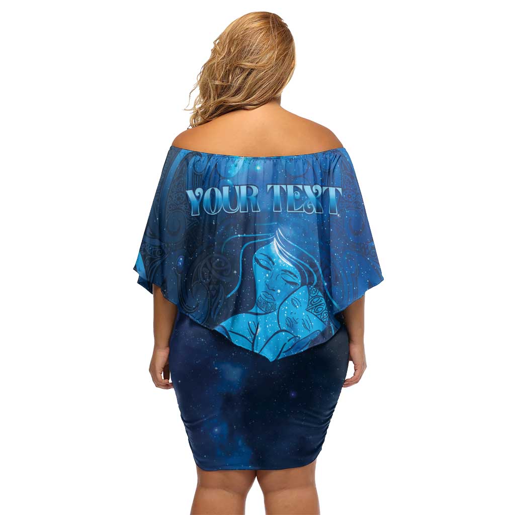 Personalised New Zealand Mother's Day Off Shoulder Short Dress Ko Te Whaea Te Takere O Te Waka LT05 - Polynesian Pride