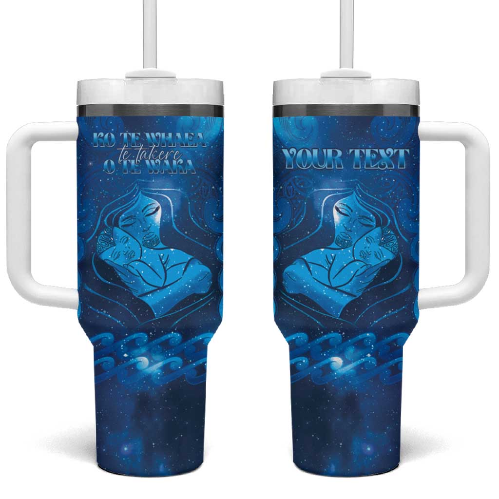 Personalised New Zealand Mother's Day Tumbler With Handle Ko Te Whaea Te Takere O Te Waka LT05 One Size: 40 oz Blue - Polynesian Pride