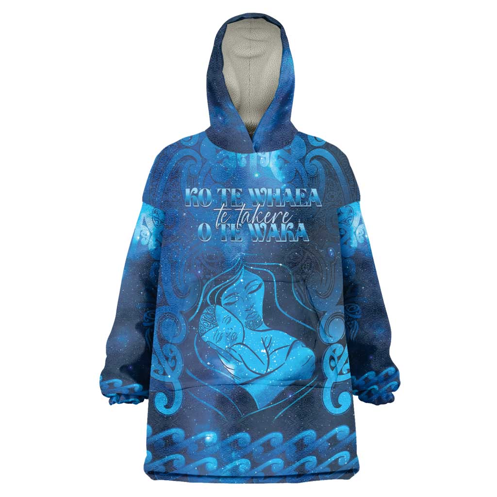 Personalised New Zealand Mother's Day Wearable Blanket Hoodie Ko Te Whaea Te Takere O Te Waka LT05 One Size Blue - Polynesian Pride