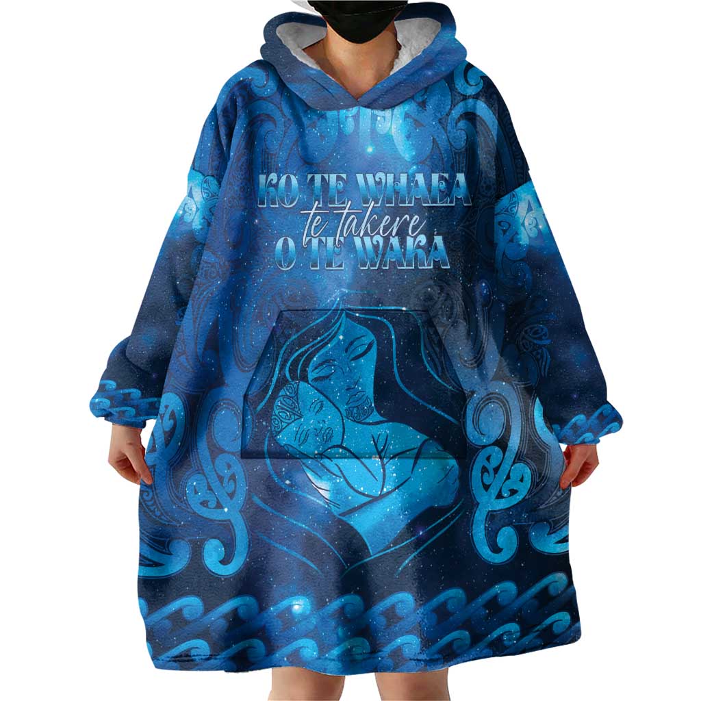 Personalised New Zealand Mother's Day Wearable Blanket Hoodie Ko Te Whaea Te Takere O Te Waka LT05 - Polynesian Pride