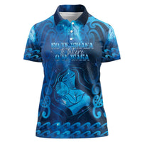 Personalised New Zealand Mother's Day Women Polo Shirt Ko Te Whaea Te Takere O Te Waka LT05 Female Blue - Polynesian Pride