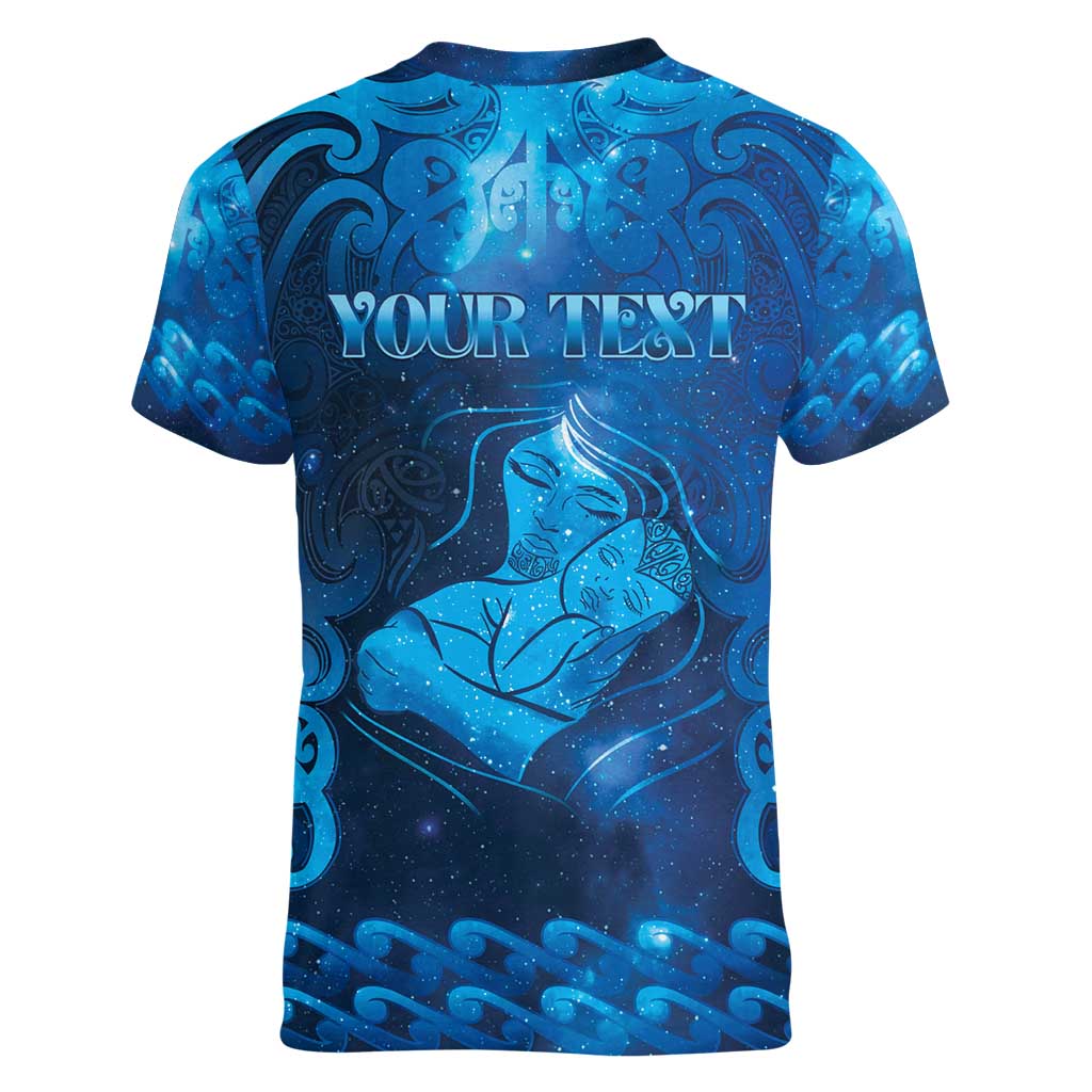 Personalised New Zealand Mother's Day Women V-Neck T-Shirt Ko Te Whaea Te Takere O Te Waka LT05 - Polynesian Pride