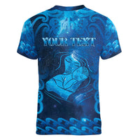 Personalised New Zealand Mother's Day Women V-Neck T-Shirt Ko Te Whaea Te Takere O Te Waka LT05 - Polynesian Pride
