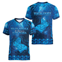 Personalised New Zealand Mother's Day Women V-Neck T-Shirt Ko Te Whaea Te Takere O Te Waka LT05 - Polynesian Pride