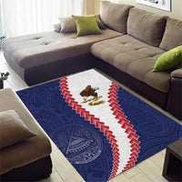 American Samoa Eagle Area Rug Polynesian Tribal Pattern Curve Style