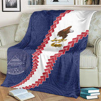 American Samoa Eagle Blanket Polynesian Tribal Pattern Curve Style