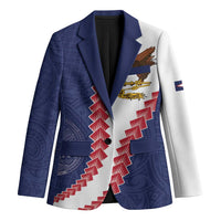 American Samoa Eagle Blazer Polynesian Tribal Pattern Curve Style