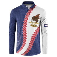 American Samoa Eagle Button Sweatshirt Polynesian Tribal Pattern Curve Style