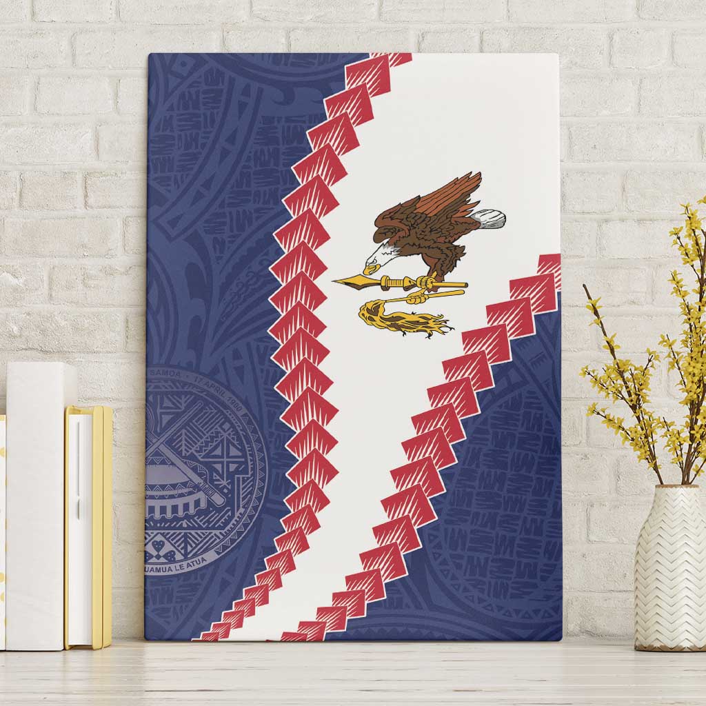 American Samoa Eagle Canvas Wall Art Polynesian Tribal Pattern Curve Style