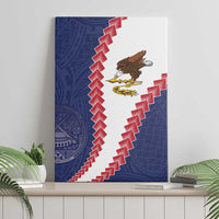 American Samoa Eagle Canvas Wall Art Polynesian Tribal Pattern Curve Style