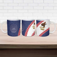 American Samoa Eagle Ceramic Mug Polynesian Tribal Pattern Curve Style