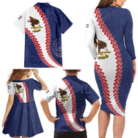 American Samoa Eagle Family Matching Long Sleeve Bodycon Dress and Hawaiian Shirt Polynesian Tribal Pattern Curve Style LT05 - Polynesian Pride
