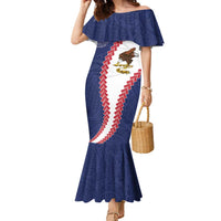 American Samoa Eagle Family Matching Mermaid Dress and Hawaiian Shirt Polynesian Tribal Pattern Curve Style