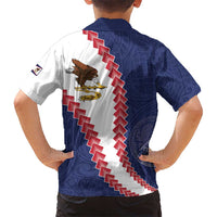American Samoa Eagle Family Matching Off The Shoulder Long Sleeve Dress and Hawaiian Shirt Polynesian Tribal Pattern Curve Style LT05 - Polynesian Pride