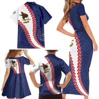 American Samoa Eagle Family Matching Short Sleeve Bodycon Dress and Hawaiian Shirt Polynesian Tribal Pattern Curve Style LT05 - Polynesian Pride