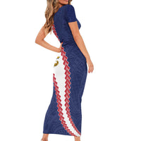 American Samoa Eagle Family Matching Short Sleeve Bodycon Dress and Hawaiian Shirt Polynesian Tribal Pattern Curve Style LT05 - Polynesian Pride