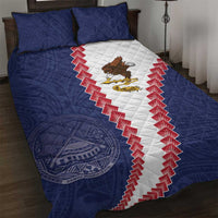 American Samoa Eagle Quilt Bed Set Polynesian Tribal Pattern Curve Style