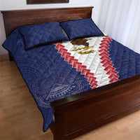 American Samoa Eagle Quilt Bed Set Polynesian Tribal Pattern Curve Style