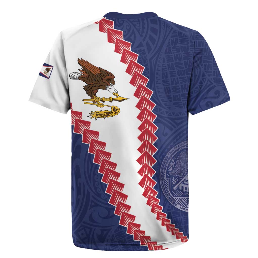American Samoa Eagle Rugby Jersey Polynesian Tribal Pattern Curve Style