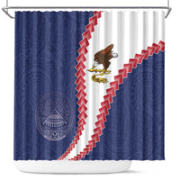 American Samoa Eagle Shower Curtain Polynesian Tribal Pattern Curve Style