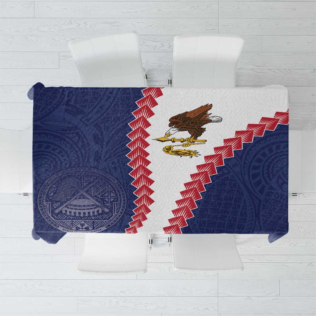 American Samoa Eagle Tablecloth Polynesian Tribal Pattern Curve Style
