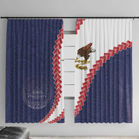American Samoa Eagle Window Curtain Polynesian Tribal Pattern Curve Style