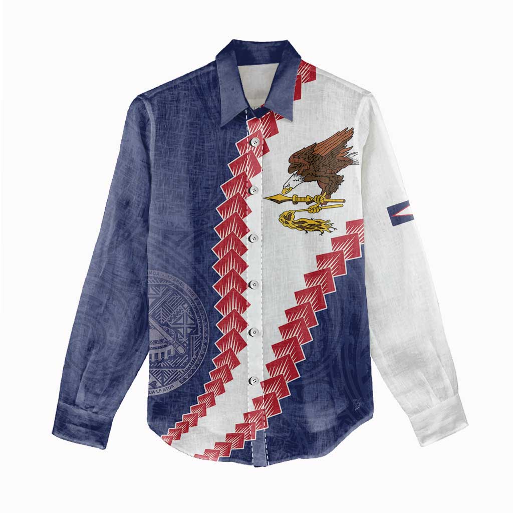 American Samoa Eagle Women Casual Shirt Polynesian Tribal Pattern Curve Style LT05 - Polynesian Pride