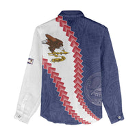 American Samoa Eagle Women Casual Shirt Polynesian Tribal Pattern Curve Style LT05 - Polynesian Pride