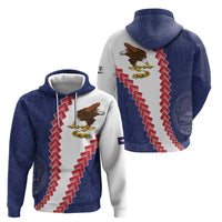 American Samoa Eagle Zip Hoodie Polynesian Tribal Pattern Curve Style