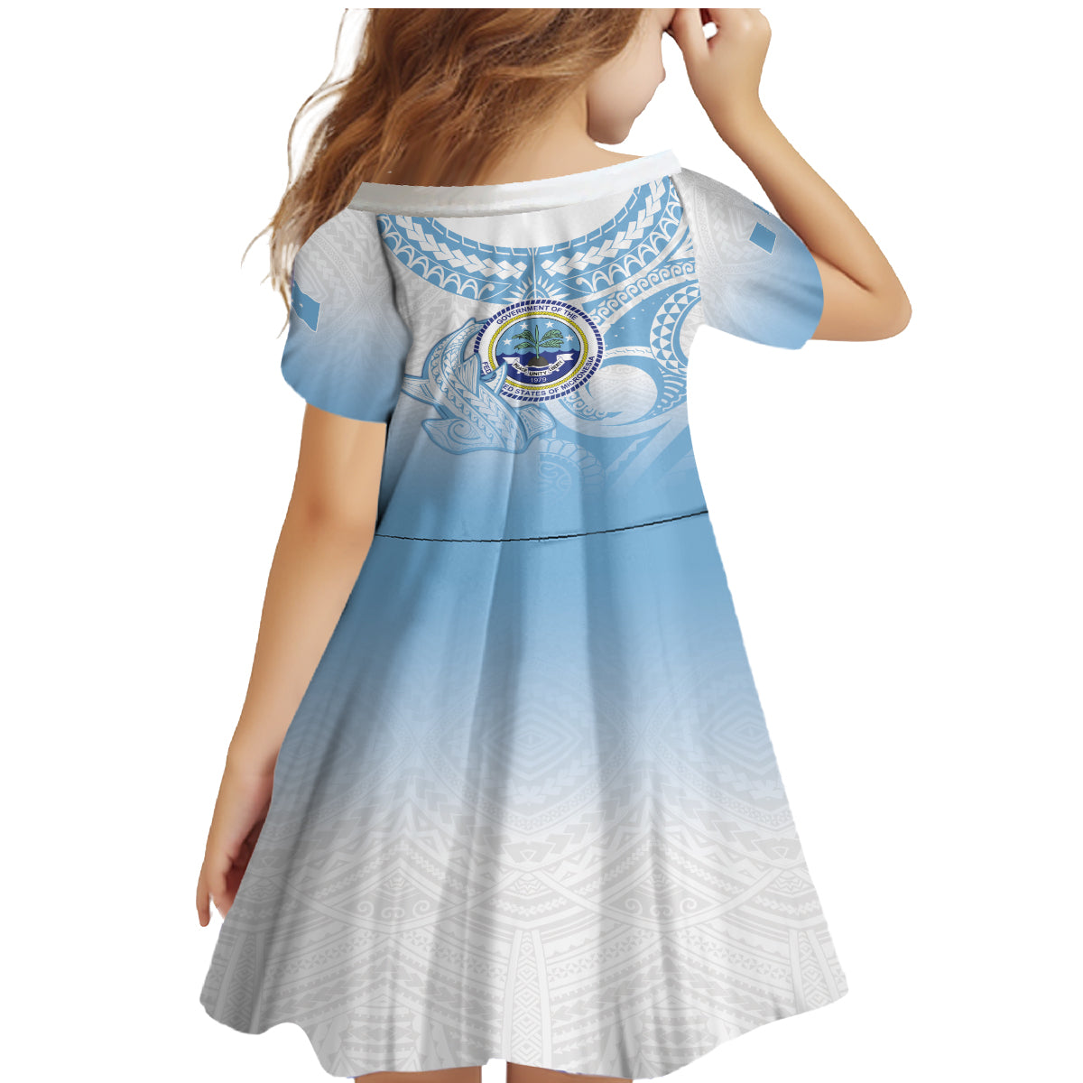 Micronesia Constitution Day Family Matching Mermaid Dress and Hawaiian Shirt Polynesian Tribal Tattoo Simple Style LT05 - Polynesian Pride
