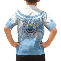 Micronesia Constitution Day Family Matching Summer Maxi Dress and Hawaiian Shirt Polynesian Tribal Tattoo Simple Style LT05 - Polynesian Pride