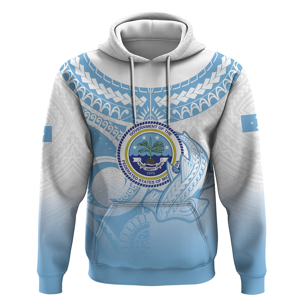 Micronesia Constitution Day Hoodie Polynesian Tribal Tattoo Simple Style LT05 Pullover Hoodie Blue - Polynesian Pride